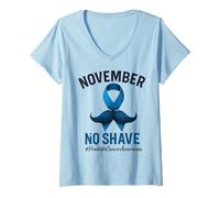 Mujer November No Shave Prostate Cancer Awareness Camiseta Cuello V