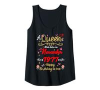 Mujer Noviembre cumpleaños Reina Desde noviembre 1977 Noviembre niña Camiseta sin Mangas