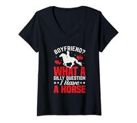 Mujer Novio Qué Pregunta tonta Tengo un Caballo Camiseta Cuello V