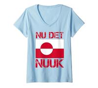 Mujer Nu DET Nuuk! ¡Ya Basta! Dicho Divertido de la Bandera de Camiseta Cuello V
