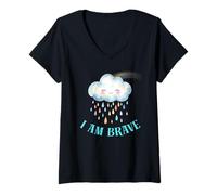 Mujer Nube Lindo Regalo para Bravery I'm Brave Camiseta Cuello V