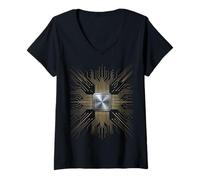 Mujer Núcleo Cerebral de Circuito Divertido con líneas de energía Digital Camiseta Cuello V