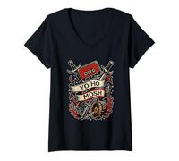 Mujer Núcleo de casete pirata Yo Ho Mosh Camiseta Cuello V