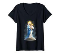 Mujer Nuestra Señora del Pilar Madre Poderosa Santa María Camiseta Cuello V