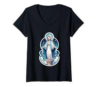Mujer Nuestra Señora del Pilar Virgen María Nuestra Santísima Madre Lindo Camiseta Cuello V