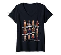 Mujer Nuestra Señora la Santísima Madre Títulos Marianos Latinos Católica Camiseta Cuello V