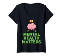 Mujer Nuestro Mes de concienciación sobre Salud Mental Importa Camiseta Cuello V