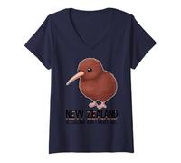 Mujer Nueva Zelanda está Llamando y Debo irme a un pájaro Kiwi neozelandés Camiseta Cuello V