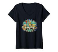 Mujer Nuevo México Land of Enchantment Roadrunner Chili Bear Gráfico Camiseta Cuello V