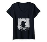 Mujer Nuevo México se resiste a la protesta de la Rana No Kings Day Camiseta Cuello V