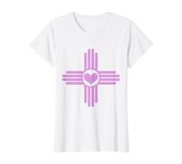 Mujer Nuevo México Zia Sun Flag Heart Pride Vintage Camiseta gráfica económica