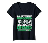 Mujer Nuevo Personaje Creado Divertido Pronto para ser papá mamá Amante de los Juegos Camiseta Cuello V
