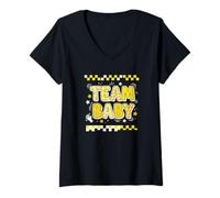 Mujer Nuevos Padres de Team Baby Camiseta Cuello V