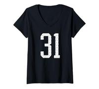 Mujer Número 31 Sports Team 31st Jersey Varsity Birthday Football Camiseta Cuello V