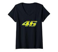 Mujer Número 46 - Superbike Racing Number Camiseta Cuello V
