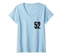 Mujer Número Cincuenta y Dos #52 Uniforme de Equipo Deportivo Cumpleaños 52 Camiseta Cuello V