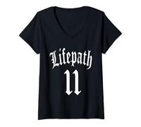 Mujer NUMEROLOGÍA Nacimiento Camino DE Vida 11 Dos Once ÁNGEL NO Camiseta Cuello V