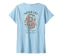 Mujer Nunca Dejes Que la Misma Serpiente te muerda Dos Veces Serpent Rose Camiseta Cuello V