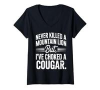 Mujer Nunca maté a un león de montaña, Pero he ahogado una Cita de Puma Camiseta Cuello V