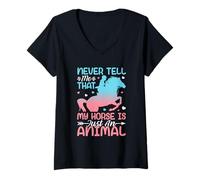 Mujer Nunca me digas Que mi Caballo es Solo un Animal Camiseta Cuello V