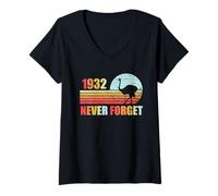 Mujer Nunca Olvides 1932 Gran Guerra de los Emúes Historia Divertida de Australia Camiseta Cuello V