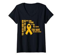 Mujer Nunca Sabes lo Fuerte Que Eres Cáncer de Hueso Camiseta Cuello V