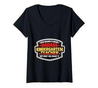 Mujer Nunca soñé Que me convertiría en un Maestro de jardín de Infantes rudo Pero Camiseta Cuello V