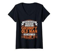 Mujer Nunca soñé Que me convertiría en un Viejo gruñón, Divertido y sarcástico Camiseta Cuello V