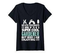 Mujer Nunca soñé ser jardinero gracioso cita humorística Camiseta Cuello V