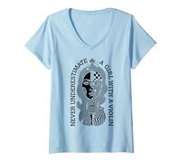 Mujer Nunca Subestimes a una Chica con una Violinista Violinista Camiseta Cuello V