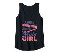 Mujer Nunca Subestimes a una flautista Camiseta sin Mangas