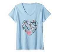 Mujer Nurse Heart Pattern For Women with Cute Nurse Leopard Print Camiseta Cuello V