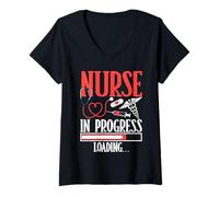 Mujer Nurse In Progress Loading Healthcare Humor Camiseta Cuello V