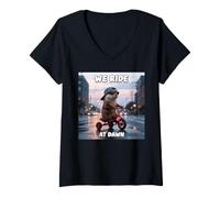 Mujer Nutria para Hombres, Mujeres, niños, niñas, We Ride At Dawn Cute Camiseta Cuello V