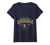 Mujer NWSL - North Carolina Courage - Fútbol Femenino Industrial Camiseta Cuello V