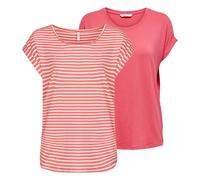 Mujer o-Cuello Top Camiseta Moster 2er Paquete Cuello Redondo Manga Corta Normal