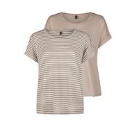 Mujer o-Cuello Top Camiseta Moster 2er Paquete Cuello Redondo Manga Corta Normal