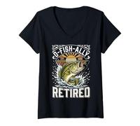 Mujer O-Fish-Ally Retired 2026 Fishing Retirement Funny Fisherman Camiseta Cuello V