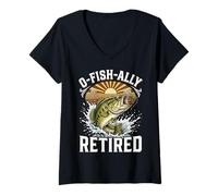 Mujer O-Fish-Ally Retired 2026 Fishing Retirement Funny Fisherman Camiseta Cuello V