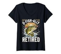 Mujer O-Fish-Ally Retired 2026 Fishing Retirement Funny Fisherman Camiseta Cuello V