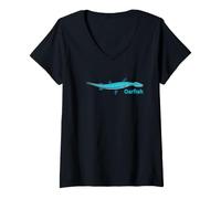 Mujer Oarfish Doomsday Fish Deep Sea Regalecidae Camiseta Cuello V