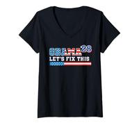 Mujer Obama 2028 Presidente Arreglemos Esto Barack Patriótico 4 de Camiseta Cuello V