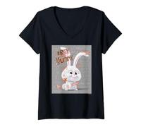 Mujer Obey The Bunny Pets es Linda, Divertida y Adorable Camiseta Cuello V