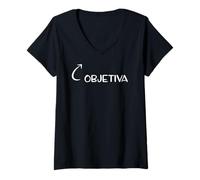 Mujer Objetiva Divertido Objetividad Personaje Camiseta Cuello V