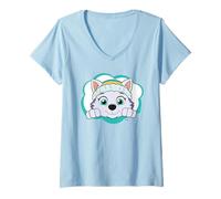 Mujer Obra de Arte Retro Paw Patrol Everest Rescue Adventure Girl Power Camiseta Cuello V