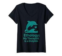 Mujer Observación de Vida Silvestre Etología Regalo de Ciencia del Comportamiento Animal Camiseta Cuello V