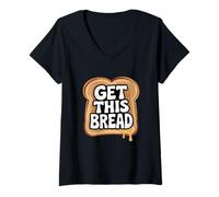 Mujer Obtenga esta cotización motivacional de estafador de pan Camiseta Cuello V