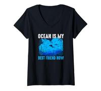 Mujer Ocean Is My Best Friend Now Scuba Dive Diver Diving Camiseta Cuello V