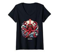 Mujer Octopus Sea Monster Aesthetic Japanese Camiseta Cuello V
