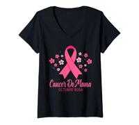 Mujer Octubre Rosa Lucha Contra El Cancer De Mama Breast Cancer Camiseta Cuello V